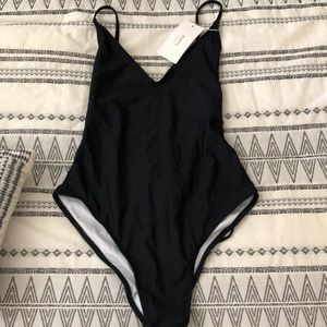Zaful V Neck High Cut One Piece Swimsuit